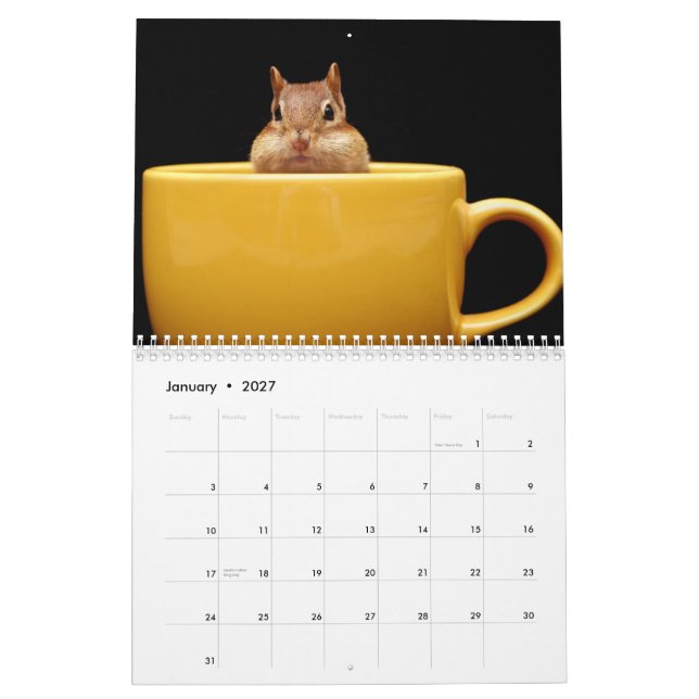 O Chipmunk aventura-se o calendário 2013 (Jan 2027)