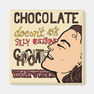 O chocolate compreende a imã de geladeira