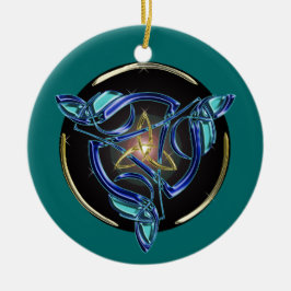 O círculo do ornamento da árvore de Triquetra