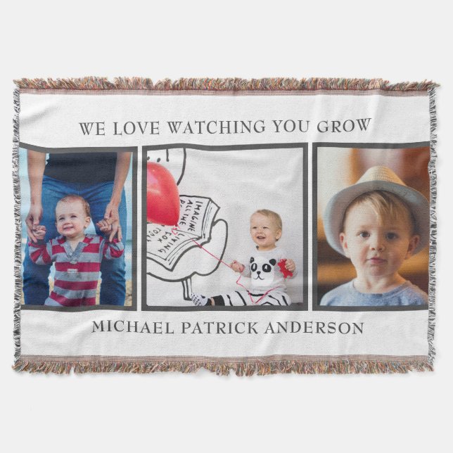 O cobertor de algodão do bebê de três fotos (Frente)