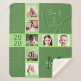 O cobertor personalizado de suas fotos e texto