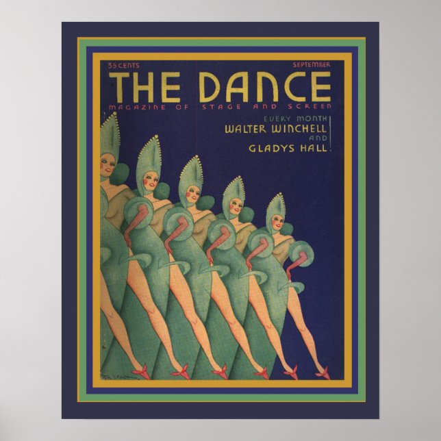O Cobrir da revista Dance - Art Deco Poster 16 x 2 (Frente)