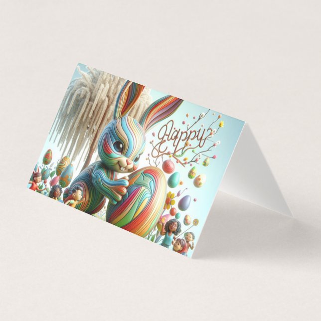 O coelho da Páscoa Abstrato sorriu (Frente)