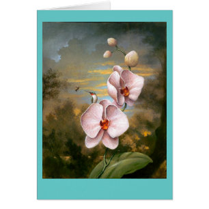 O colibri floresce o cartão