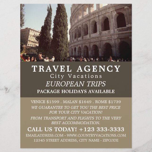 O Coliseu Romano, Viagem da Agência Advert Flyer (Frente)