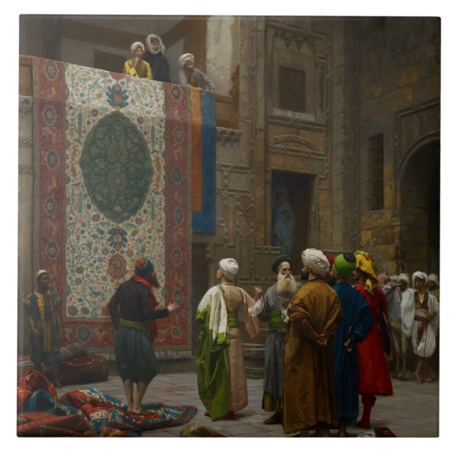 O comerciante do tapete, c.1887 (óleo em canvas) (Frente)