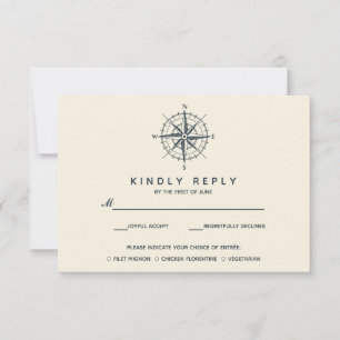 O Compass Azul   Seleção de refeição RSVP de Casam