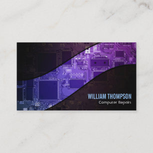 O computador repara cartões de visitas