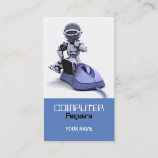 O computador repara o cartão de visita