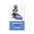 O computador repara o cartão de visita