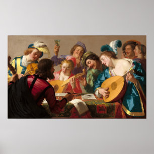 O concerto - Gerrit van Honthorst Fine Art Poster