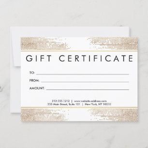 O confete de bronze dourado pontilha o certificado
