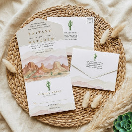 O Conjunto de Casamento Watercolor Desert Range -