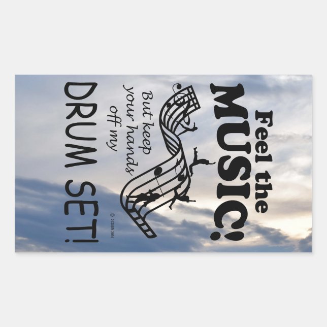 O Conjunto De Tambores Sente O Adesivo Retangular  (Frente)