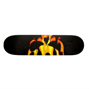 O conselho flamejante do skate do crânio