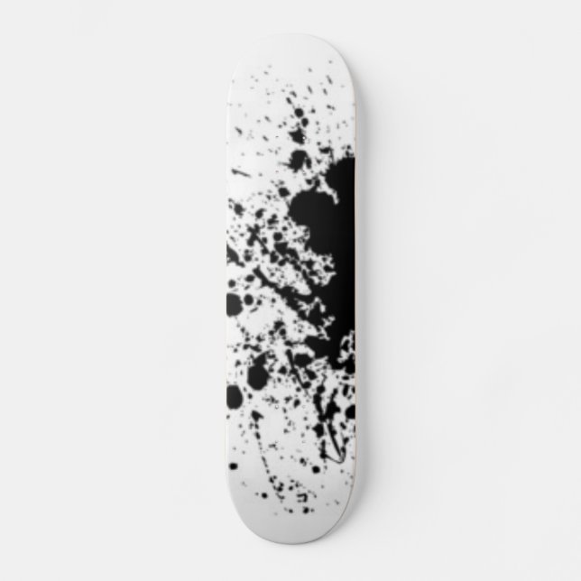 o conselho preto e branco do skate do splatter (Frente)