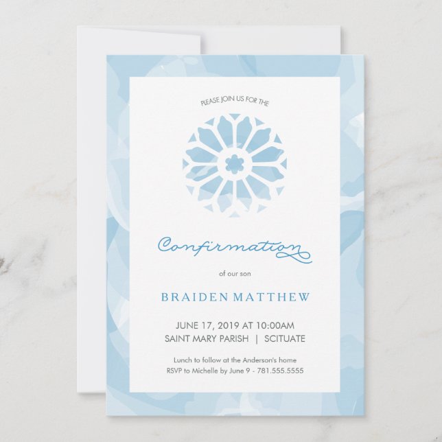 O convite da confirmação, meninos religiosos (Frente)