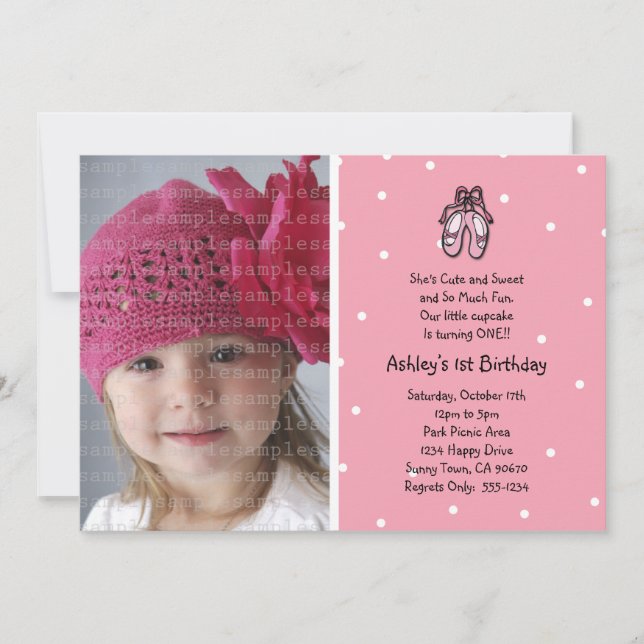 O convite da foto dos deslizadores da bailarina ou (Frente)