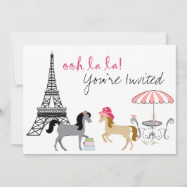 O Convite de Aniversário do Cavalo de Paris dos Pô