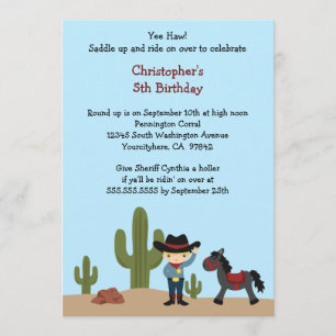 O convite de aniversário do menino ocidental do