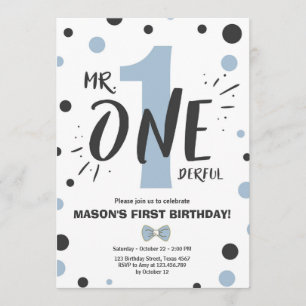 O convite de aniversário do Sr. Black Blue
