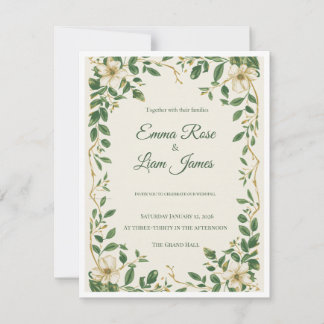 O convite de casamento botânico Jardim Verdejante