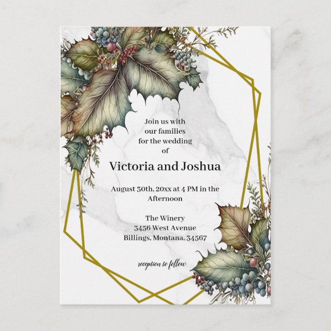 O Convite de Casamento da Vinícola (Frente)