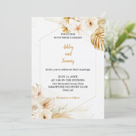 o convite de casamento de ouro mais bonito