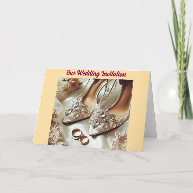 O Convite de casamento do toque e do Calçado (Frente)