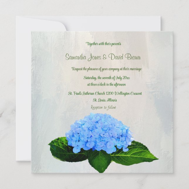 O Convite De Casamento Personalizado Da Hydrangea  (Frente)