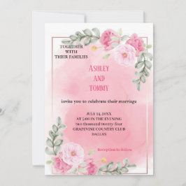 o convite de casamento rosa mais bonito