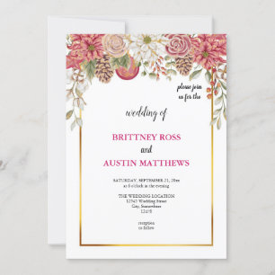 o convite de casamento rosa mais bonito