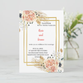 o convite de casamento rosa mais elegante