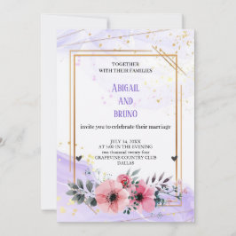 o convite de casamento roxo mais bonito