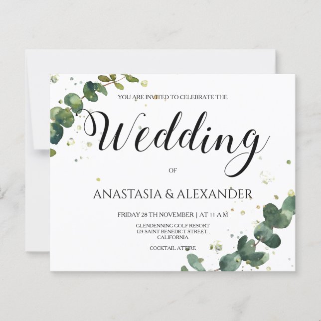 O convite de casamento simples do Elegante. (Frente)
