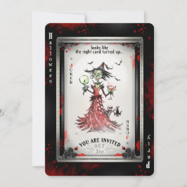 O Convite de festas da Placa de Joker das Bruxas
