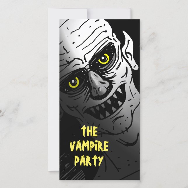 O Convite de Halloween da Festa de Vampiros (Frente)