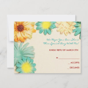 O convite de Mitzvah do bastão do Aqua das flores