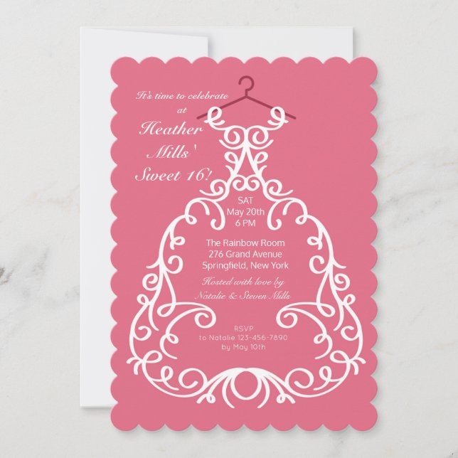 O Convite De Vestido Da Parte (Frente)