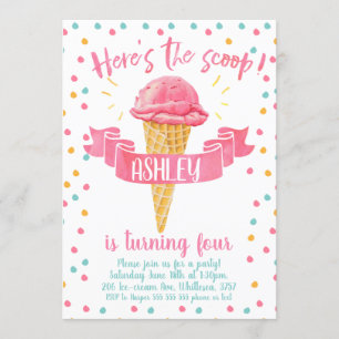 O convite do aniversário aqui é o gelado da colh