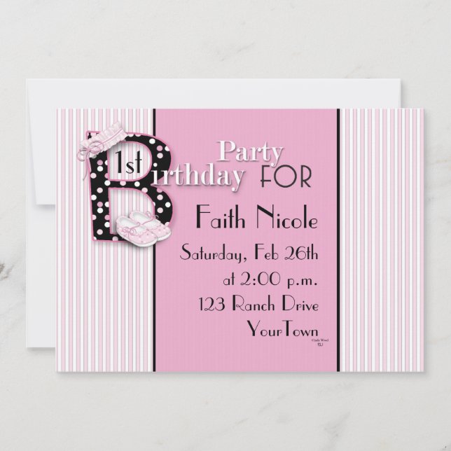 ø Convite do aniversário do bebé (Frente)