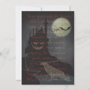 O Convite Do Festa De Halloween "The Raven"