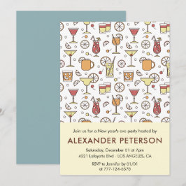 O convite do novo ano para o padrão Cocktail