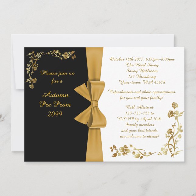 O convite do Pre-Baile de formatura, (Frente)