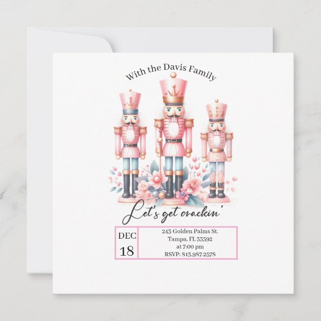 O Convite do Quebra-Nozes de Natal (Frente)