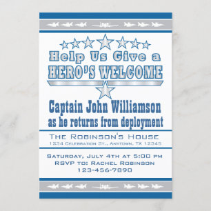 O convite Home bem-vindo do herói da força aérea