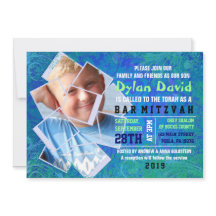 O convite LEGAL de Mitzvah do bar da COLAGEM da