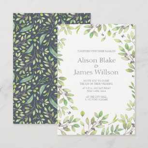 O convite para casamento das folhas verdes