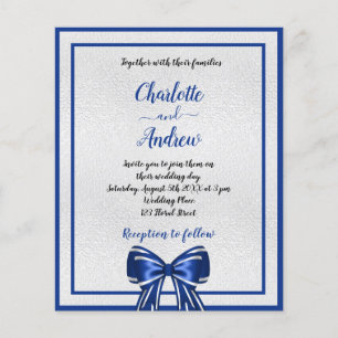 O convite para casamento do arco de prata azul rea