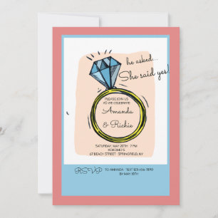 O convite para Festa de noivado do anel